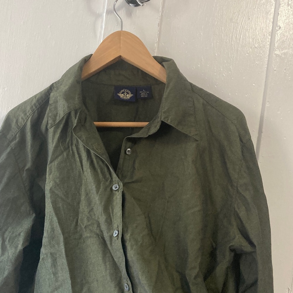 Dockers Forest Green Casual Button Down Shirt